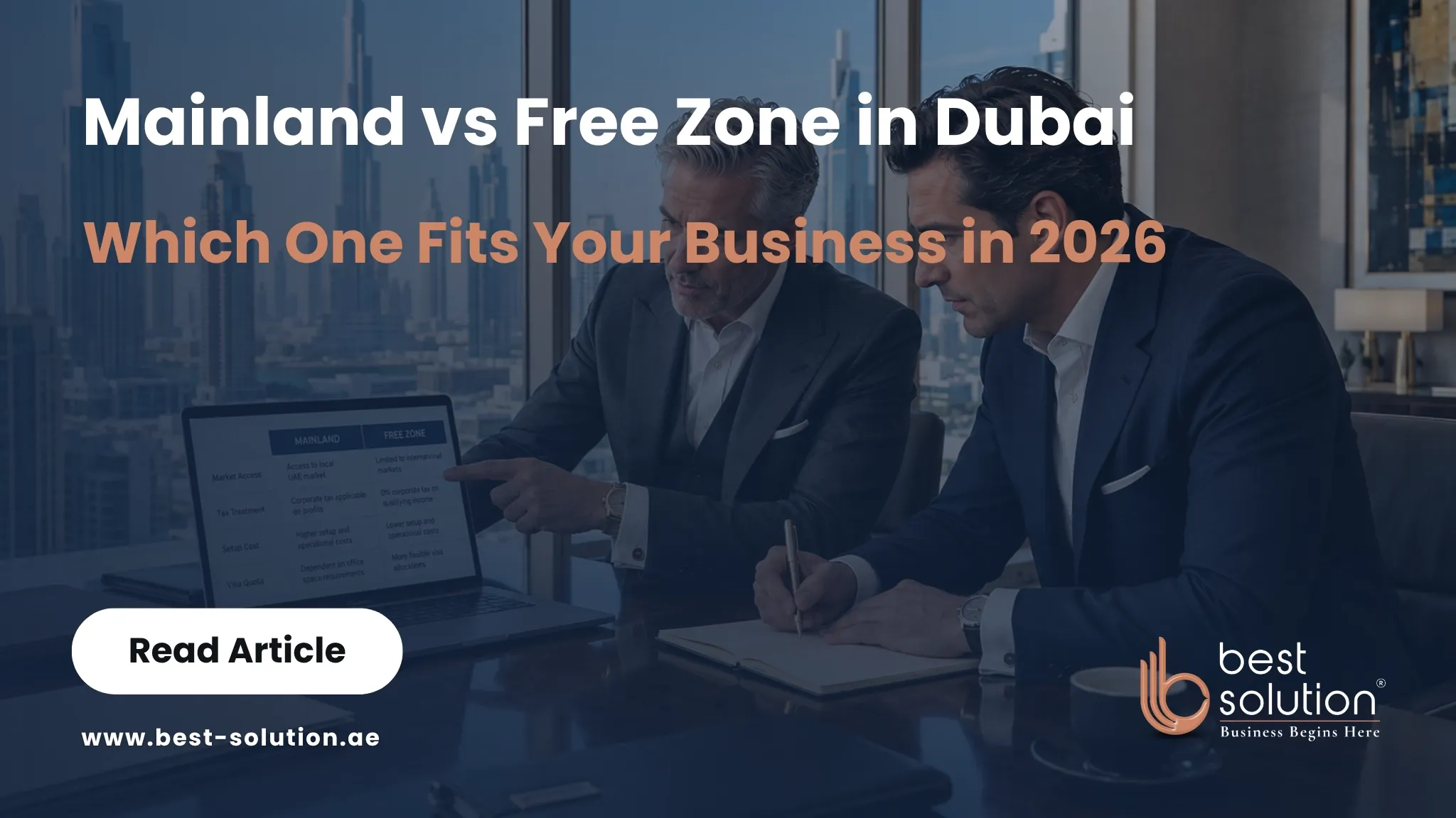 Mainland vs free zone in Dubai: choosing a company setup in 2026