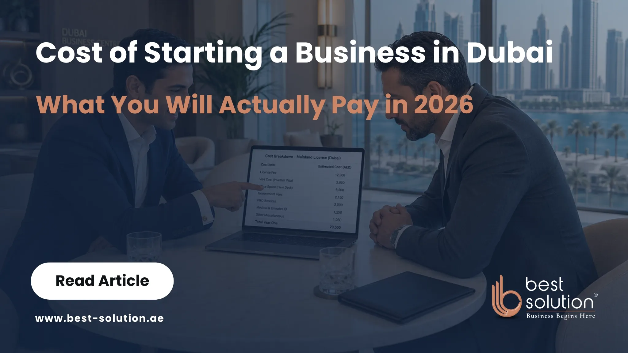 Cost of starting a business in Dubai 2026: mainland, free zone and offshore